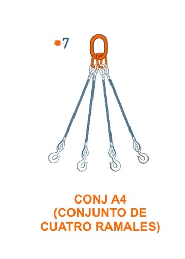 CONJUNTO DE 4 RAMALES con eslingas de acero