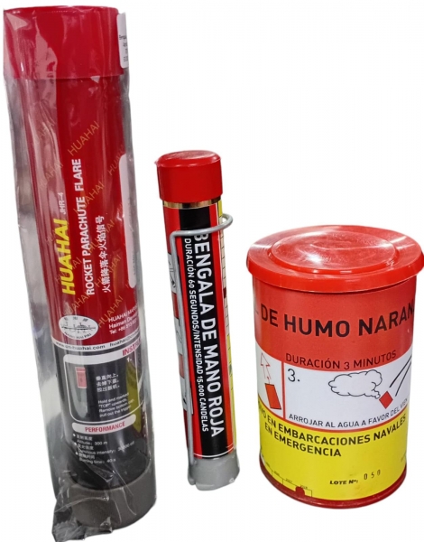 Bengala de mano y señal de humo
